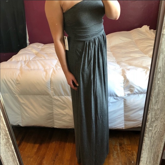 FINAL✨Gray Maxi tube top dress with pockets - Picture 4 of 4